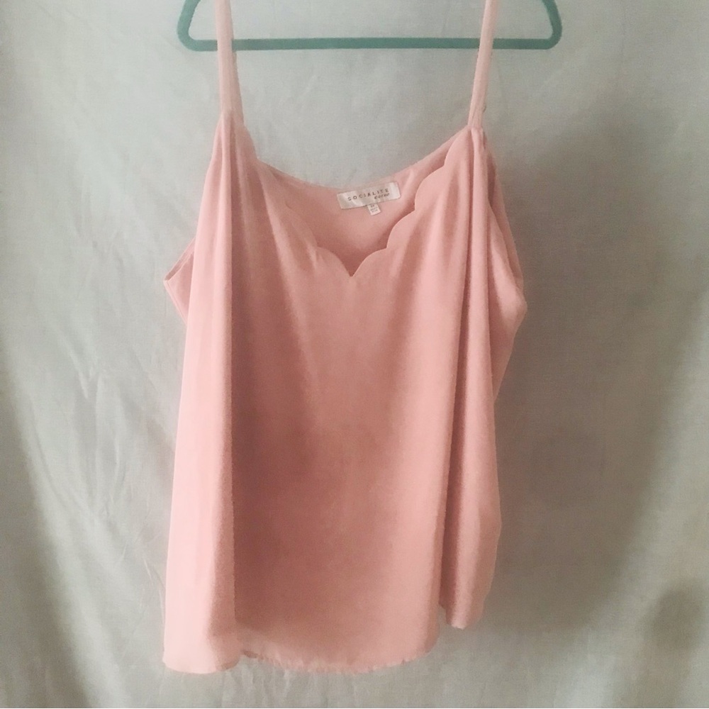3XL Blush pink camisole scallop top neckline